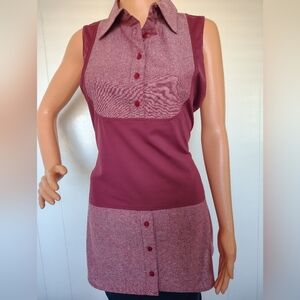 Under Cover Agent Stylish Burgundy Sleeveless Top Size S
